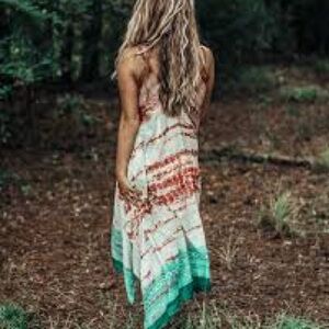 LOVESTITCH maxi boho cream multi dress